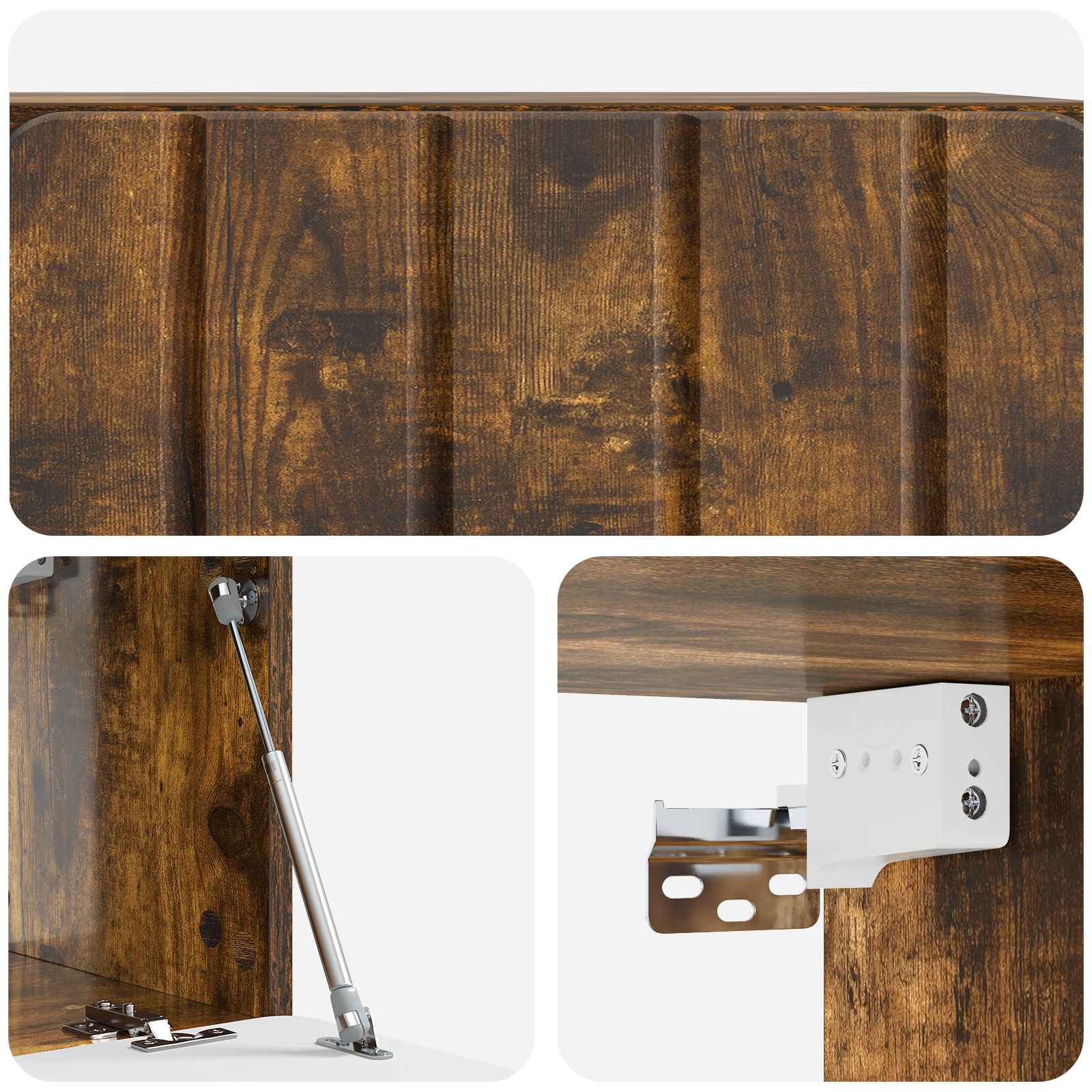 Wandmontierter TV-Schrank Geräucherte Eiche 59,5 x 31 x 30 cm