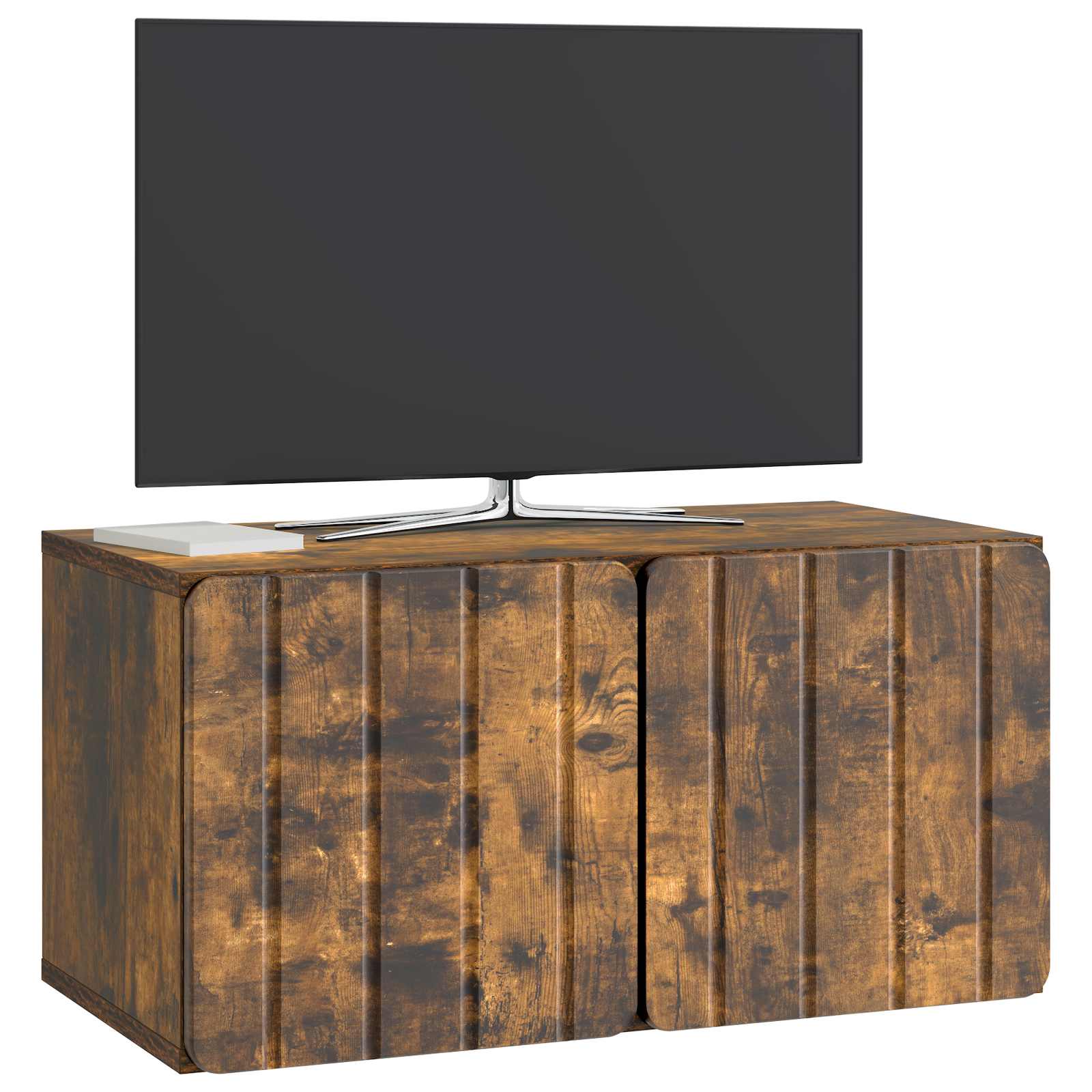Wandmontierter TV-Schrank Geräucherte Eiche 59,5 x 31 x 30 cm