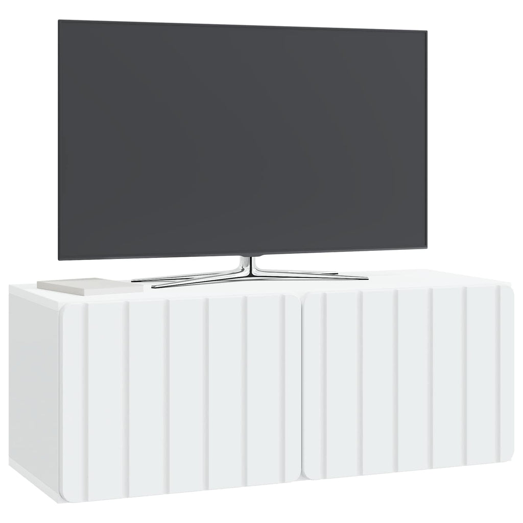 Wandmontierter TV-Schrank Weiß 78,5 x 31 x 30 cm Holzwerkstoff