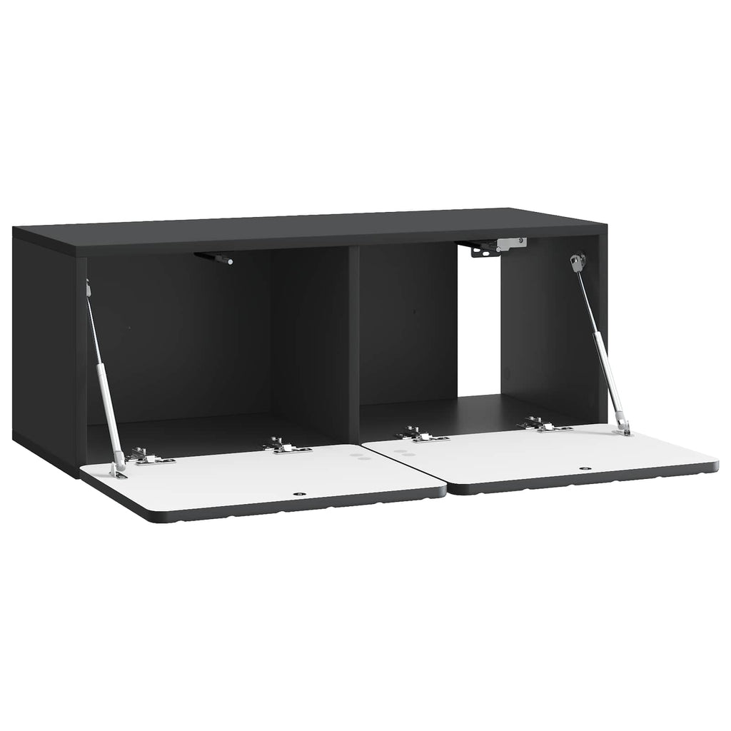 Wandmontierter TV-Schrank Schwarz 78,5 x 31 x 30 cm