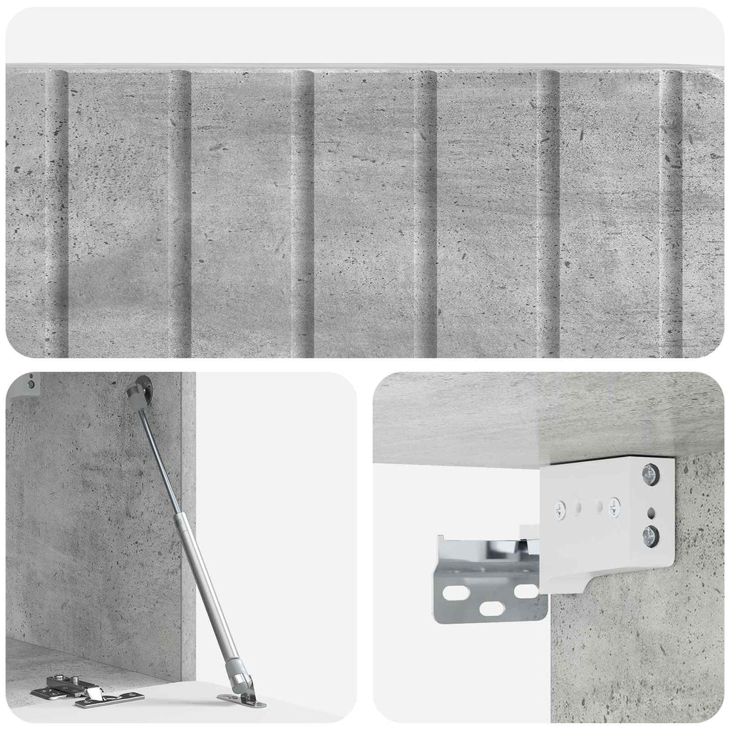 Wandmontierter TV-Schrank Betongrau 78,5 x 31 x 30 cm