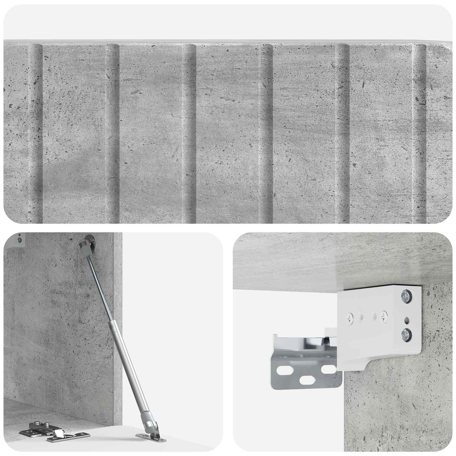 Wandmontierter TV-Schrank Betongrau 78,5 x 31 x 30 cm