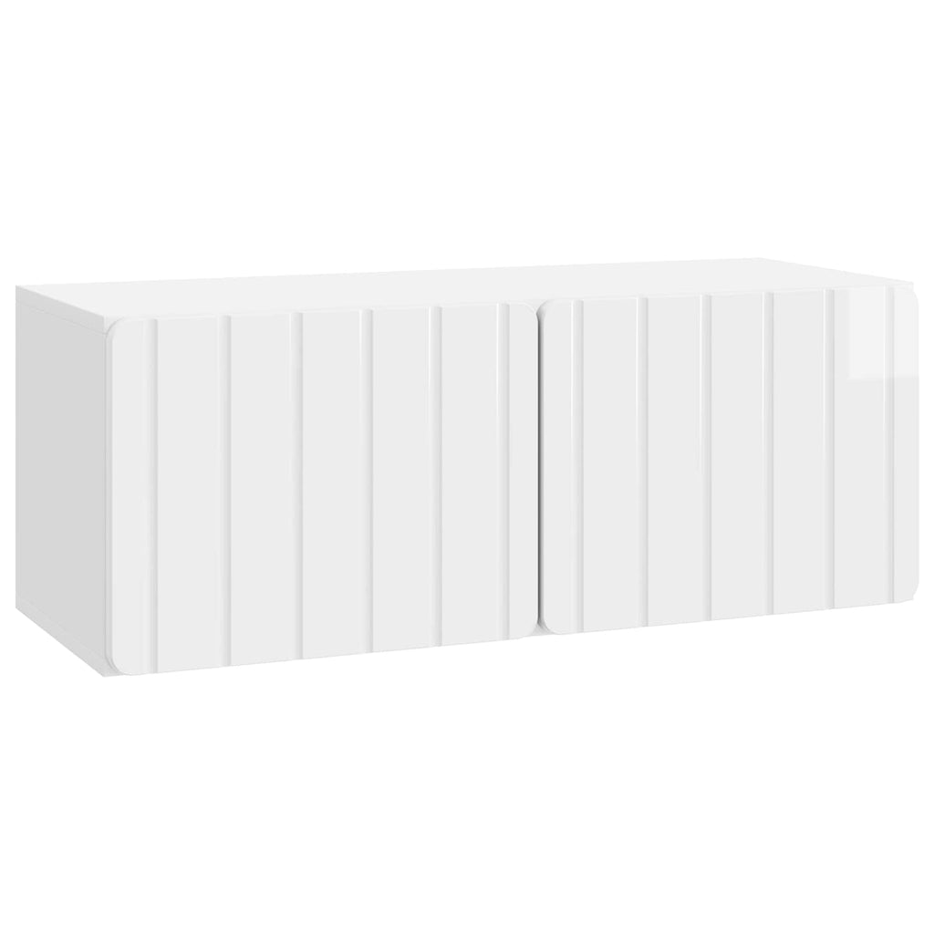 Wandmontierter TV-Schrank Hochglanz Weiß 78,5 x 31 x 30 cm