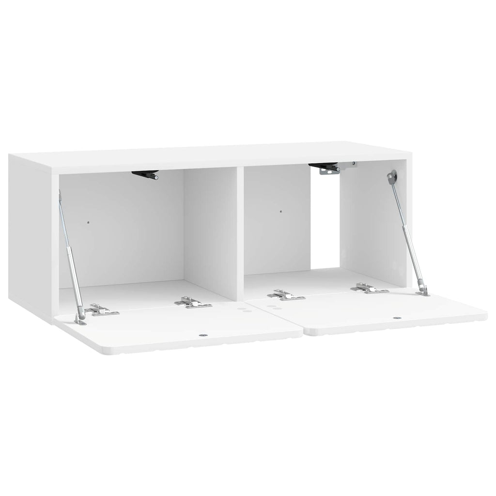 Wandmontierter TV-Schrank Hochglanz Weiß 78,5 x 31 x 30 cm