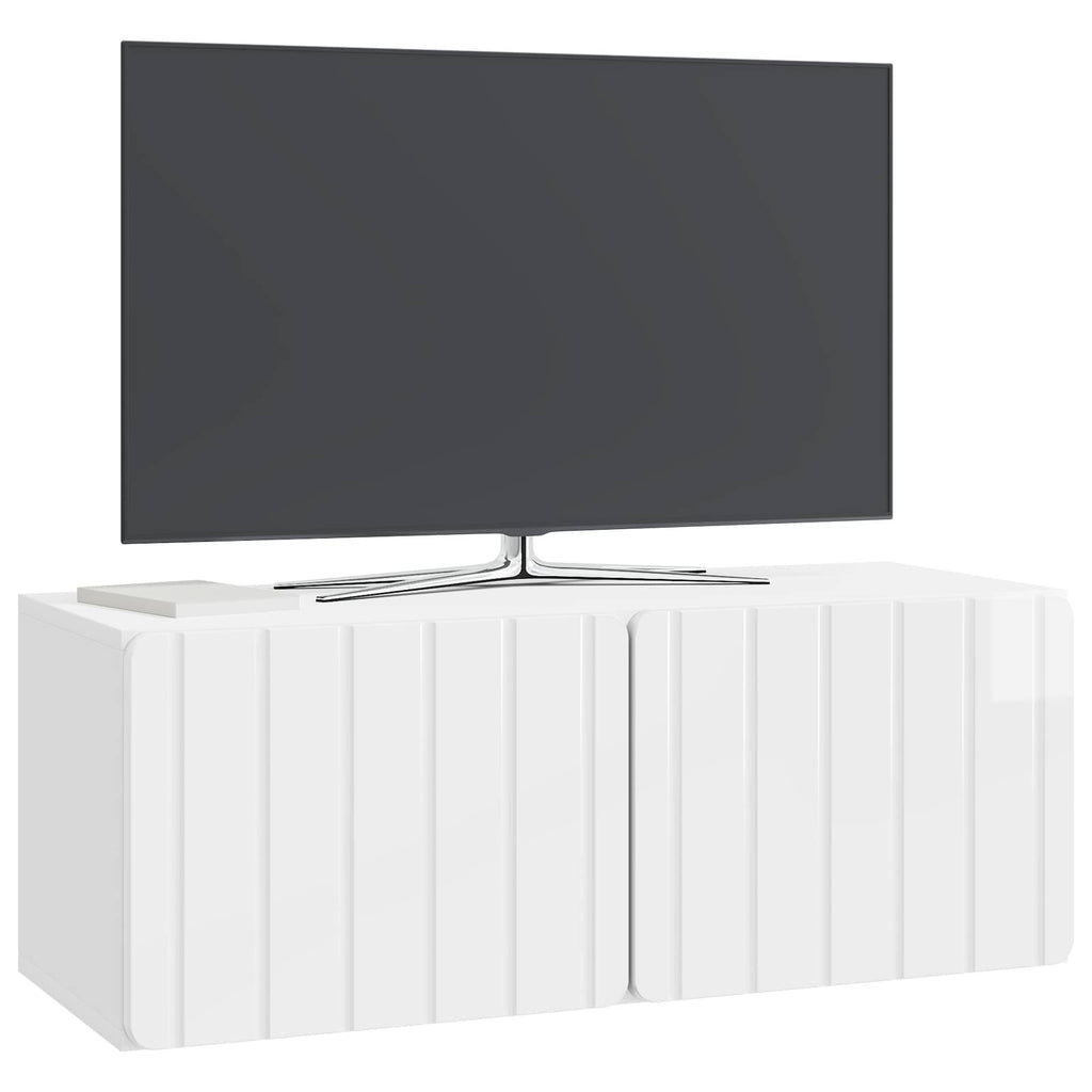 Wandmontierter TV-Schrank Hochglanz Weiß 78,5 x 31 x 30 cm