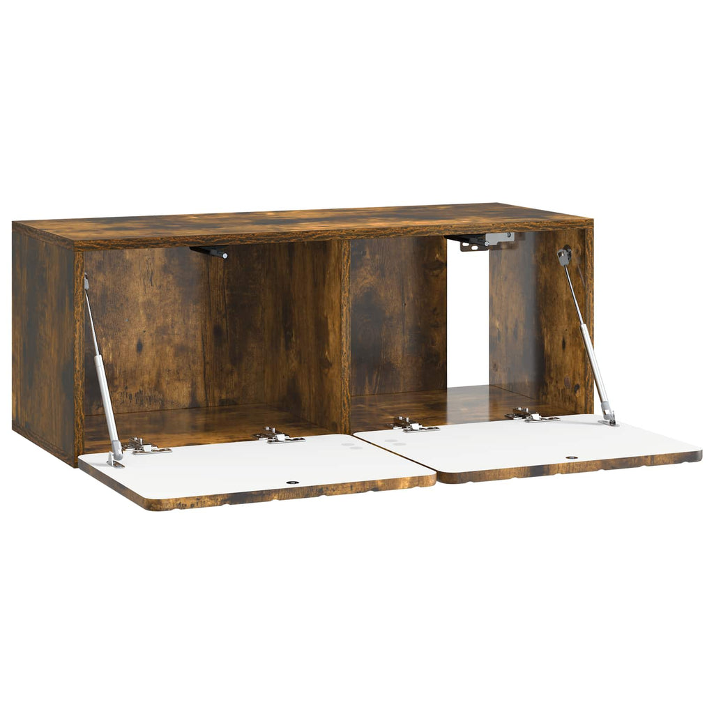 Wandmontierter TV-Schrank Geräucherte Eiche 78,5 x 31 x 30 cm