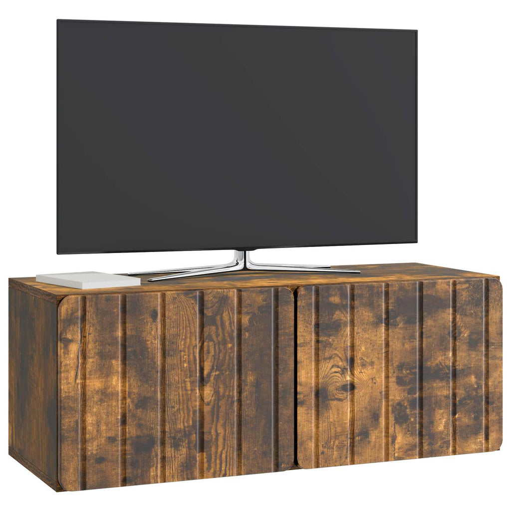 Wandmontierter TV-Schrank Geräucherte Eiche 78,5 x 31 x 30 cm