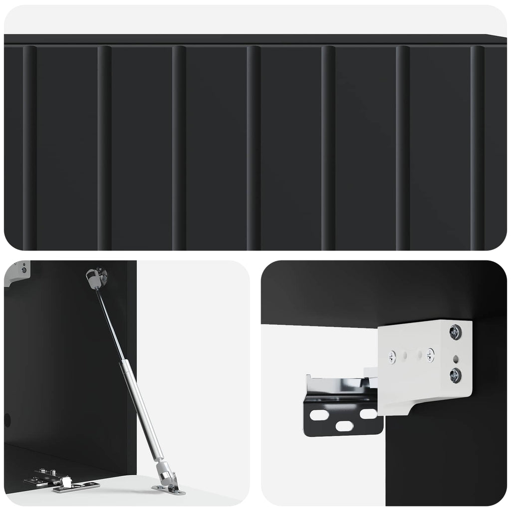Wandmontierter TV-Schrank Schwarz 98 x 31 x 30 cm Holzwerkstoff