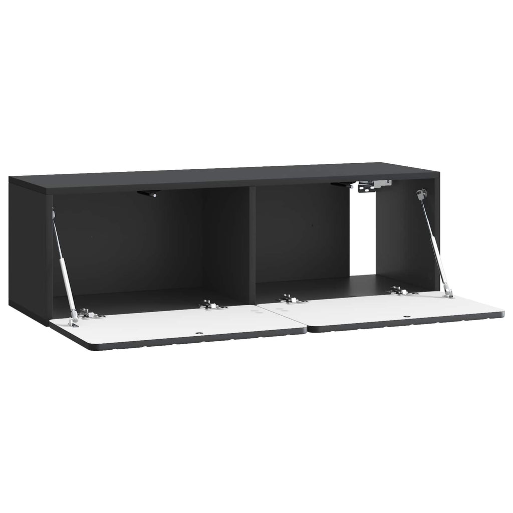 Wandmontierter TV-Schrank Schwarz 98 x 31 x 30 cm Holzwerkstoff