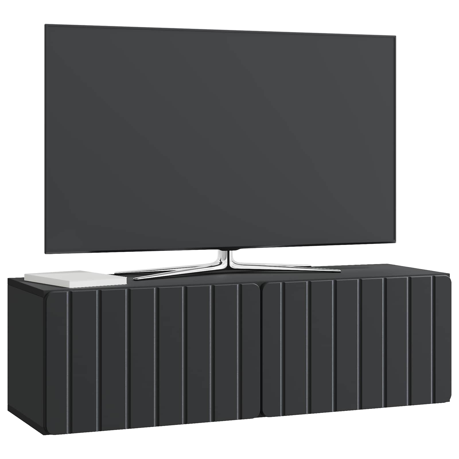 Wandmontierter TV-Schrank Schwarz 98 x 31 x 30 cm Holzwerkstoff