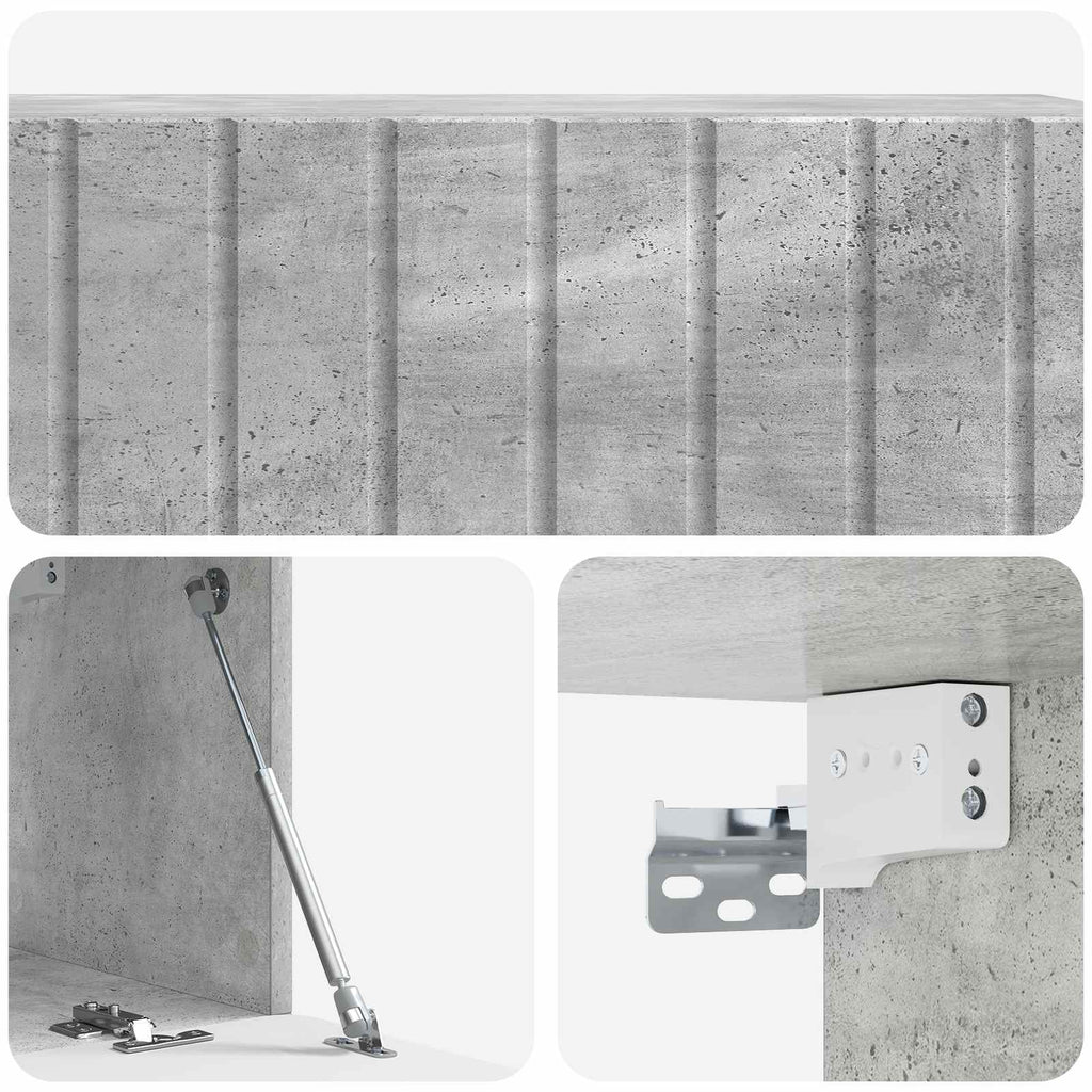 Wandmontierter TV-Schrank Betongrau 98 x 31 x 30 cm
