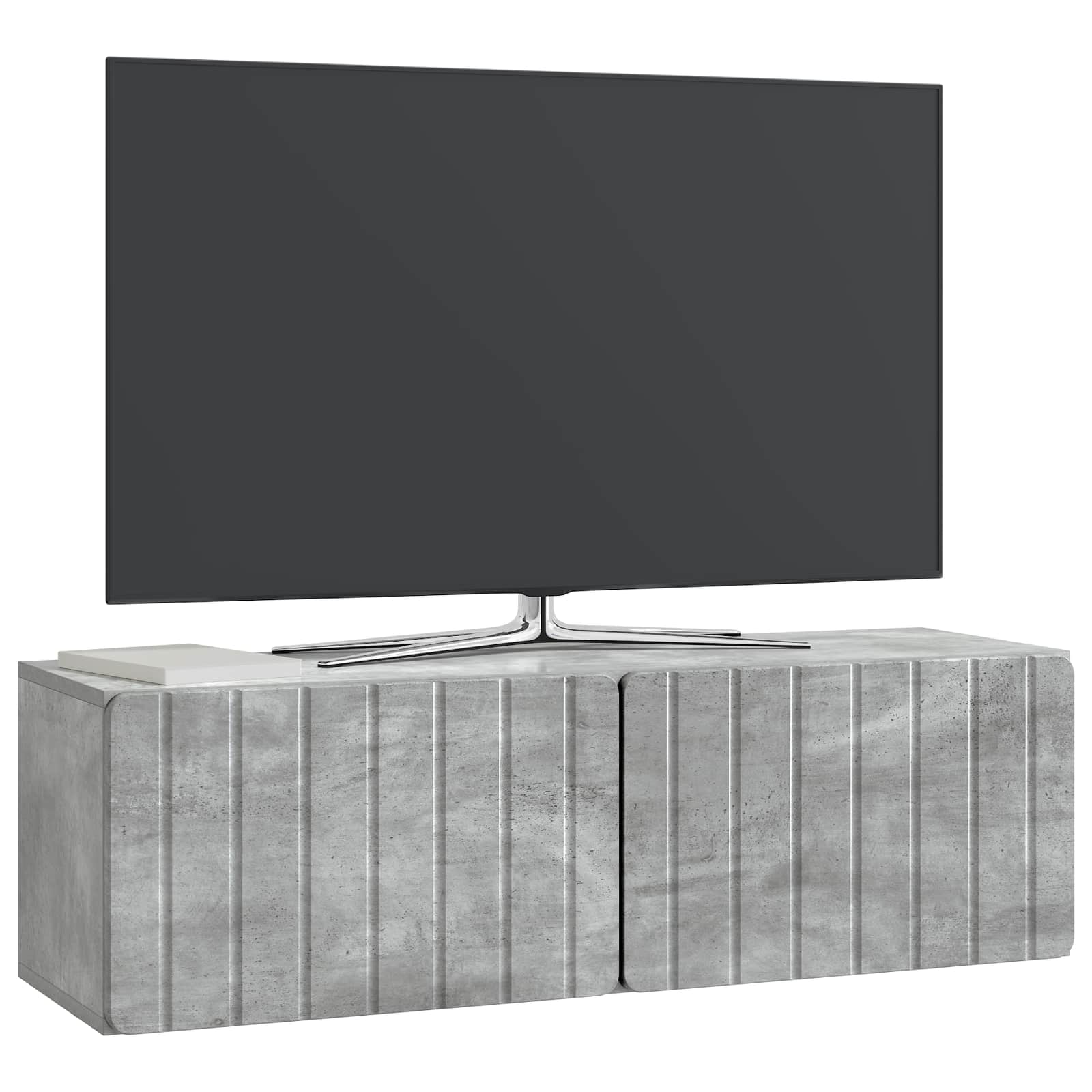 Wandmontierter TV-Schrank Betongrau 98 x 31 x 30 cm
