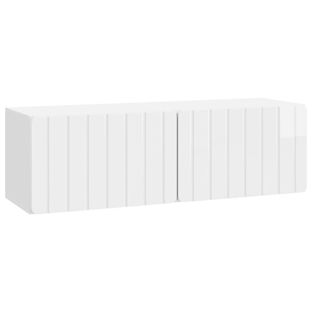 Wandmontierter TV-Schrank Hochglanz Weiß 98 x 31 x 30 cm