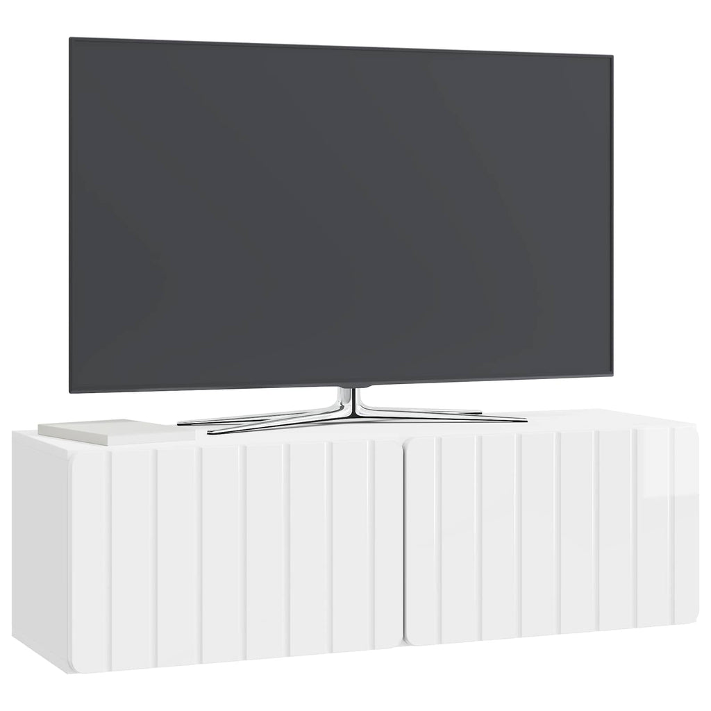 Wandmontierter TV-Schrank Hochglanz Weiß 98 x 31 x 30 cm