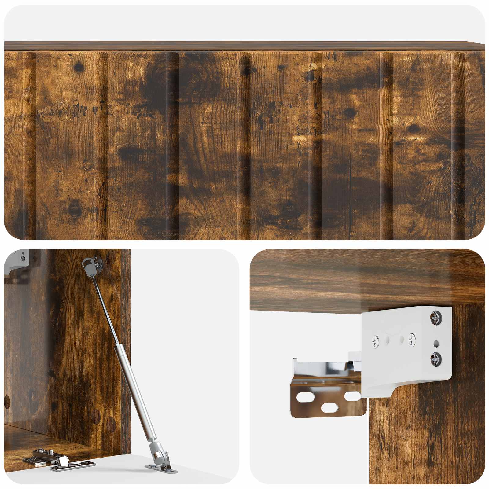 Wandmontierter TV-Schrank Geräucherte Eiche 98 x 31 x 30 cm