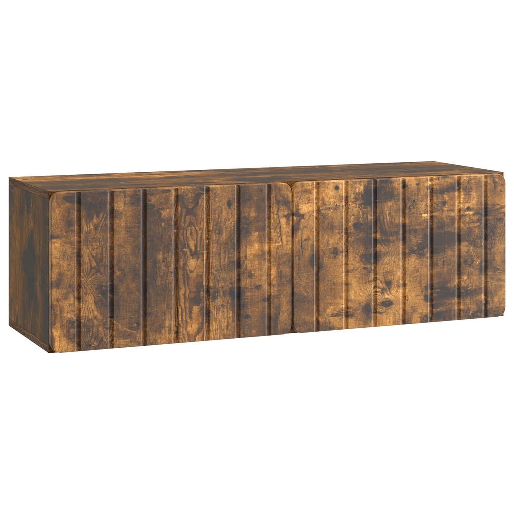 Wandmontierter TV-Schrank Geräucherte Eiche 98 x 31 x 30 cm