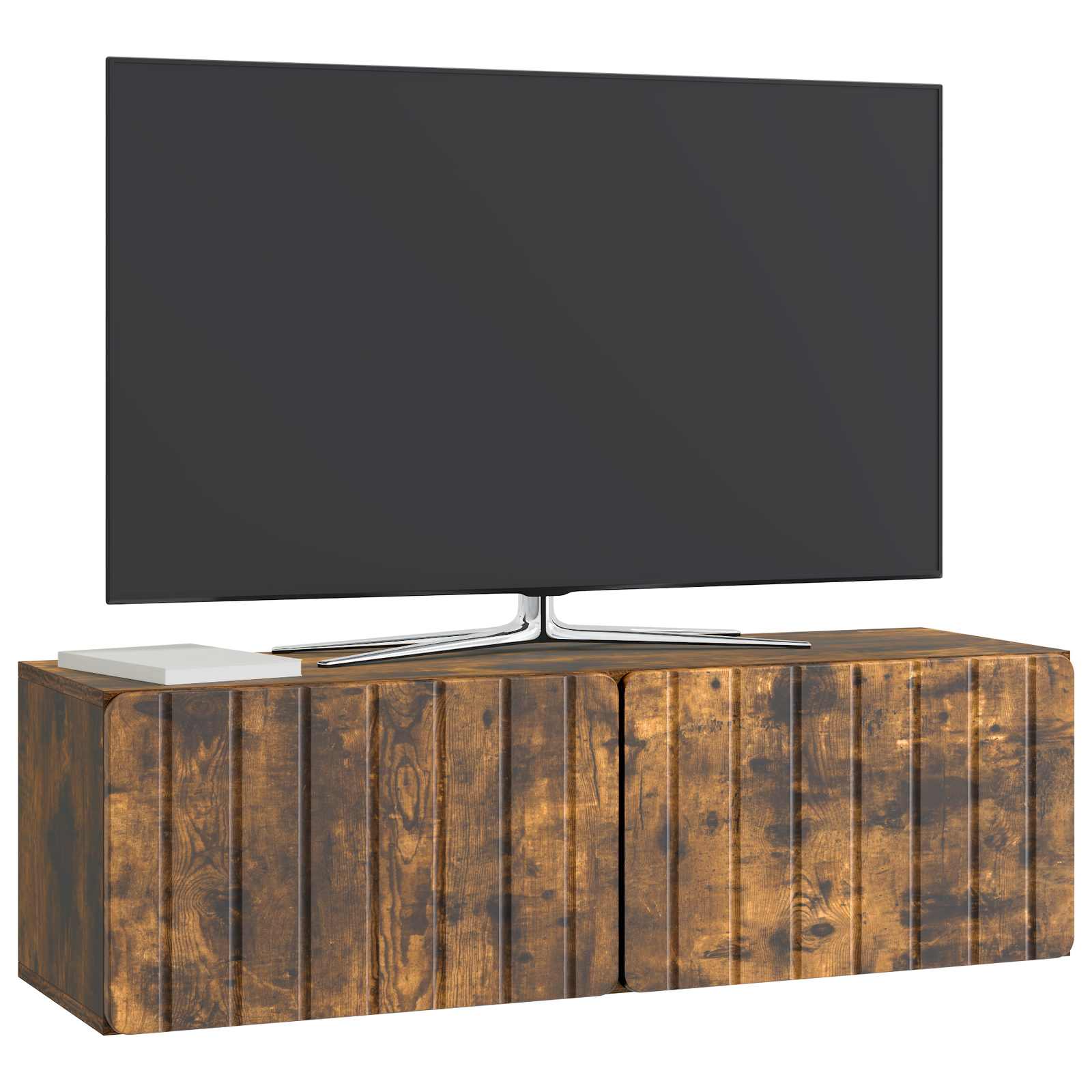 Wandmontierter TV-Schrank Geräucherte Eiche 98 x 31 x 30 cm