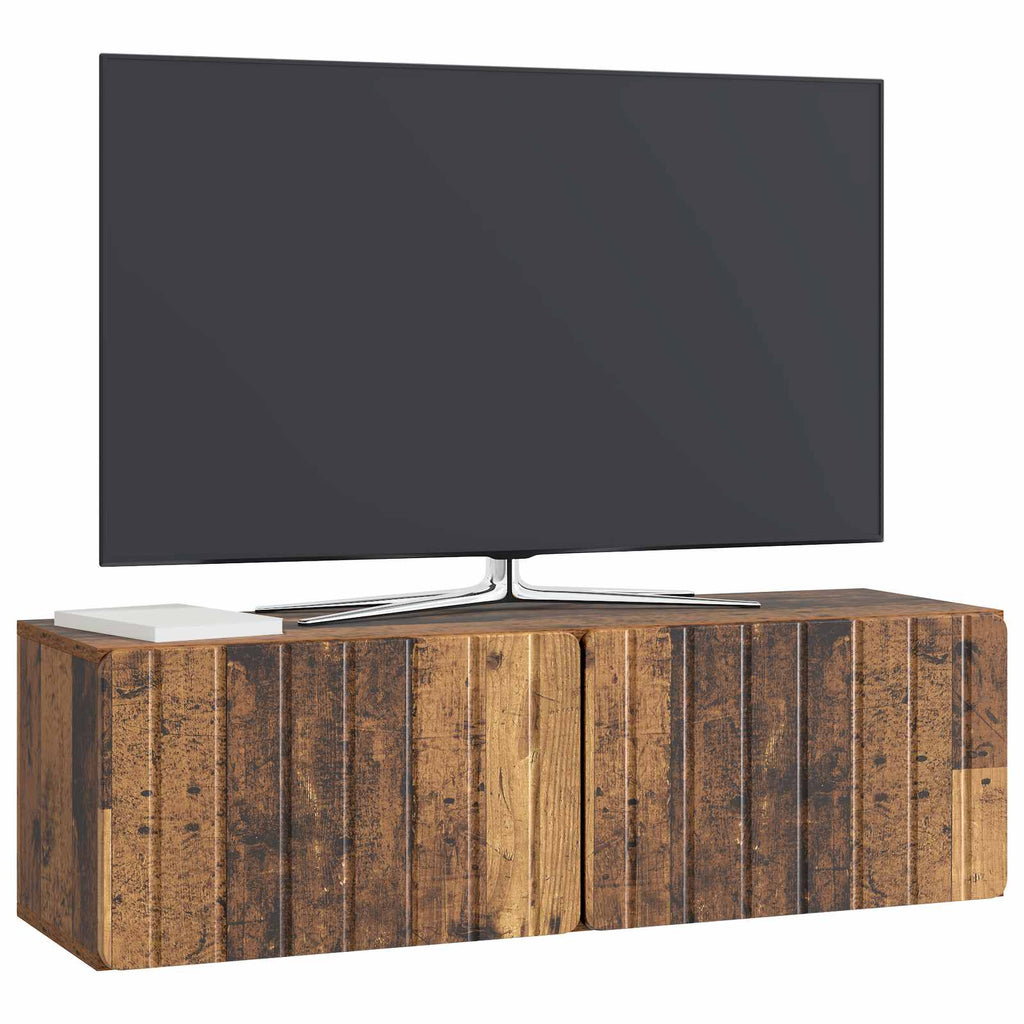 Wandmontierter TV-Schrank Altholz 98 x 31 x 30 cm Holzwerkstoff