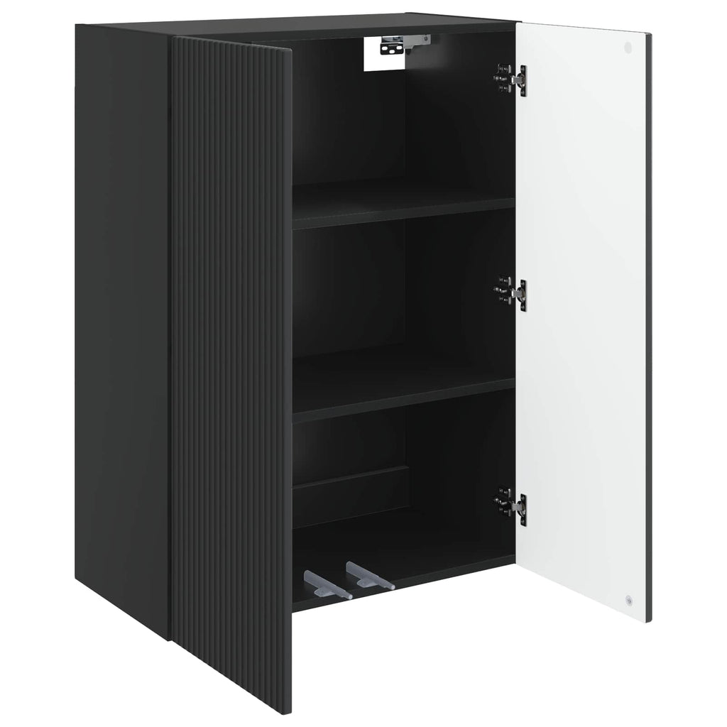 Wandschrank Schwarz 66 x 34,5 x 90 cm Holzwerkstoff