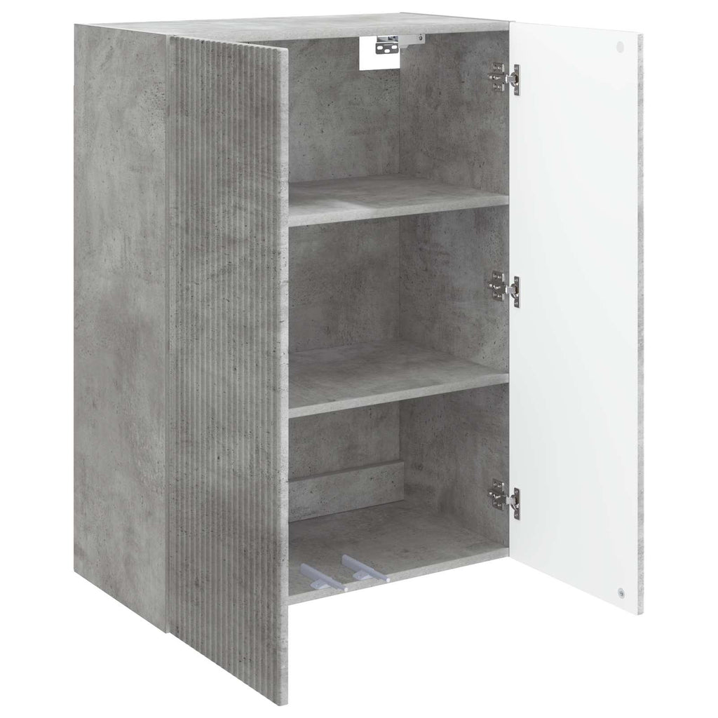 Wandschrank Betongrau 66 x 34,5 x 90 cm Holzwerkstoff