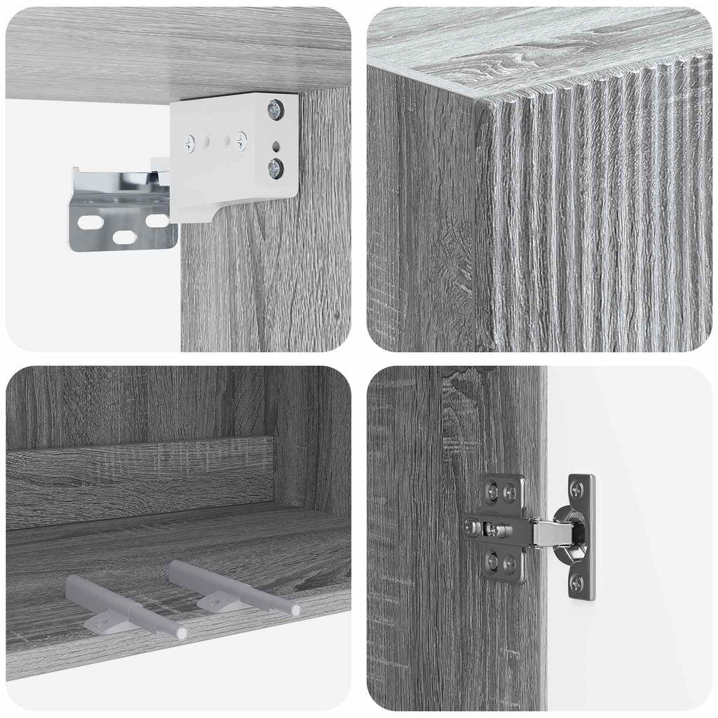 Wandschrank Grau Sonoma 66 x 34,5 x 90 cm Holzwerkstoff