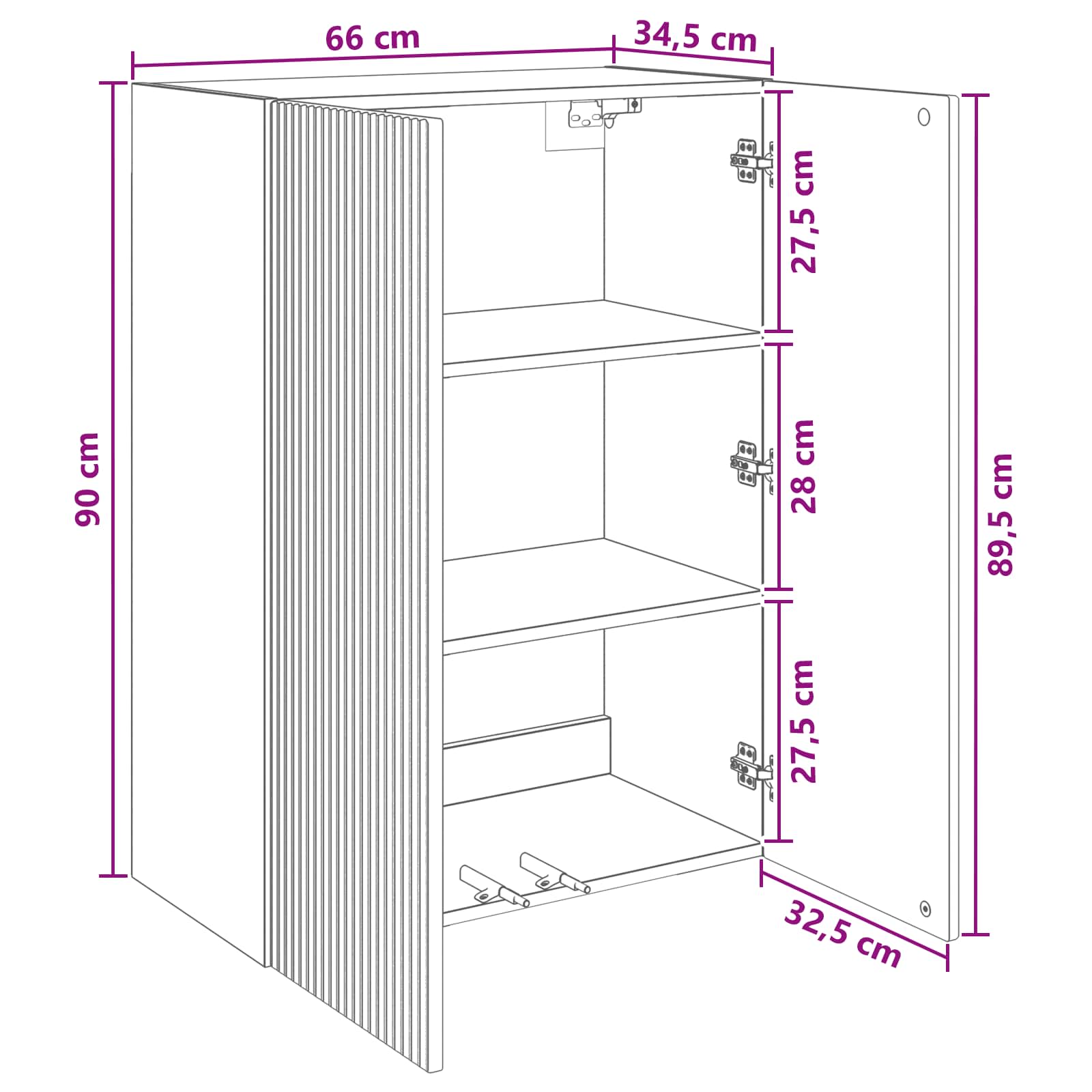 Wandschrank Altholz 66 x 34,5 x 90 cm Holzwerkstoff