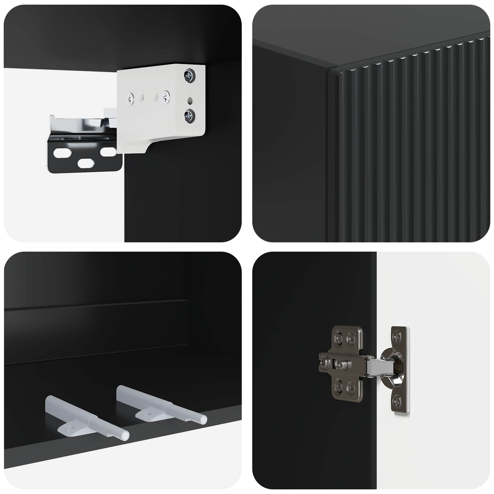 Wandschrank Schwarz 59 x 31 x 60 cm Holzwerkstoff