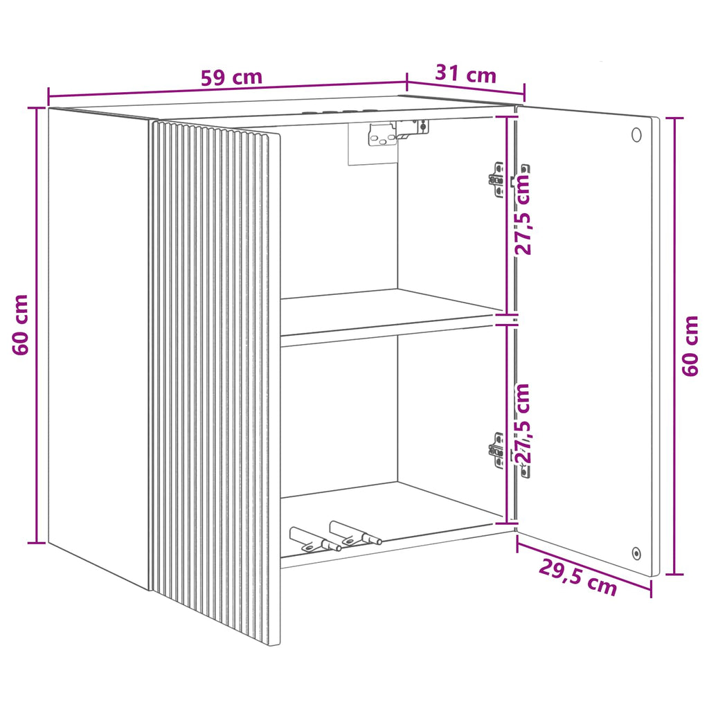 Wandschrank Sonoma-Eiche 59 x 31 x 60 cm Holzwerkstoff