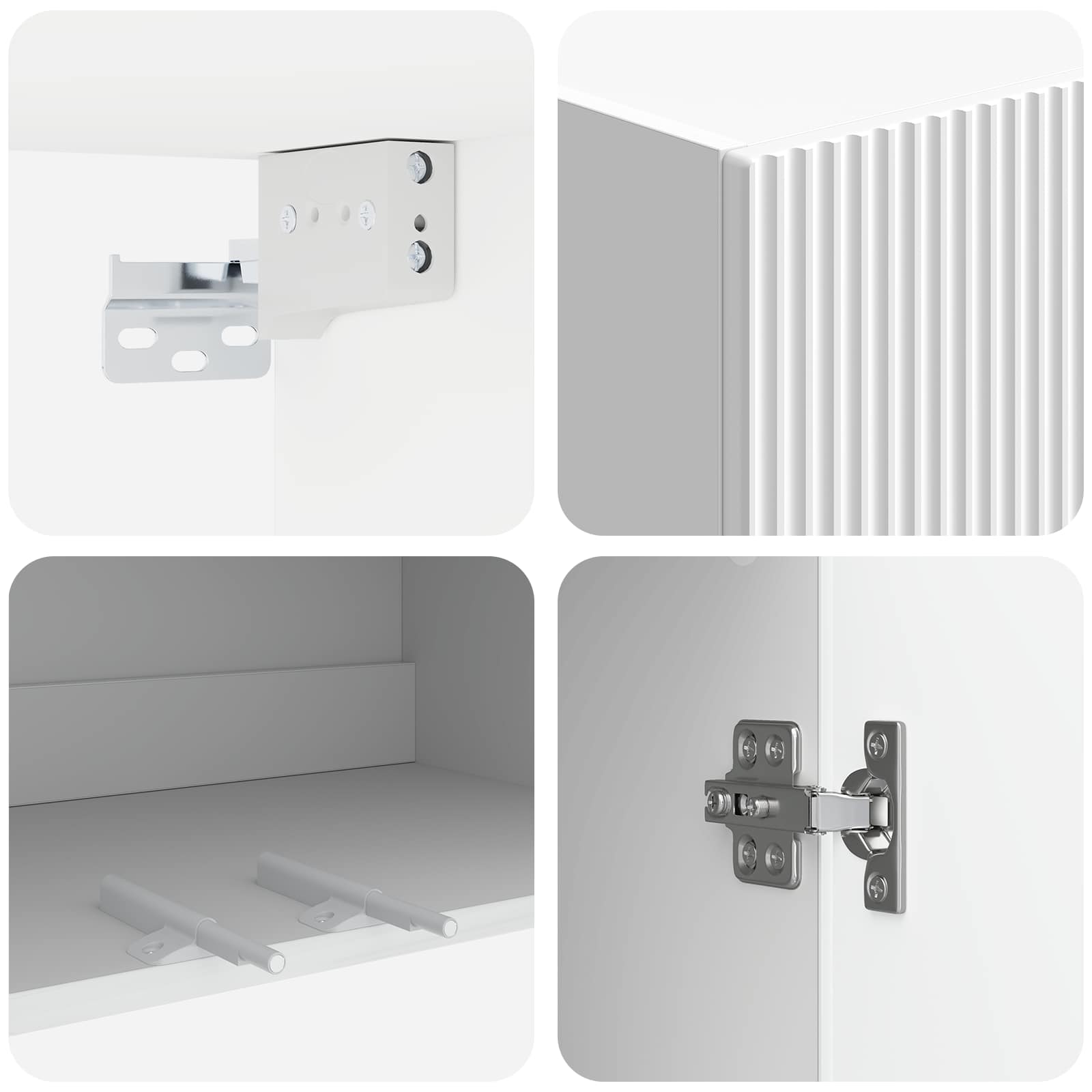 Wandschrank Hochglanz Weiß 59 x 31 x 60 cm Holzwerkstoff