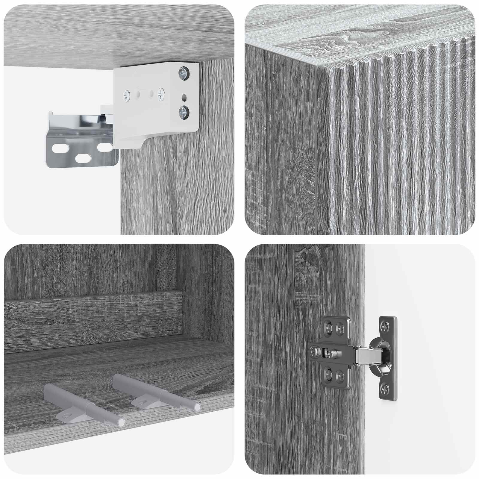 Wandschrank Grau Sonoma 59 x 31 x 60 cm Holzwerkstoff