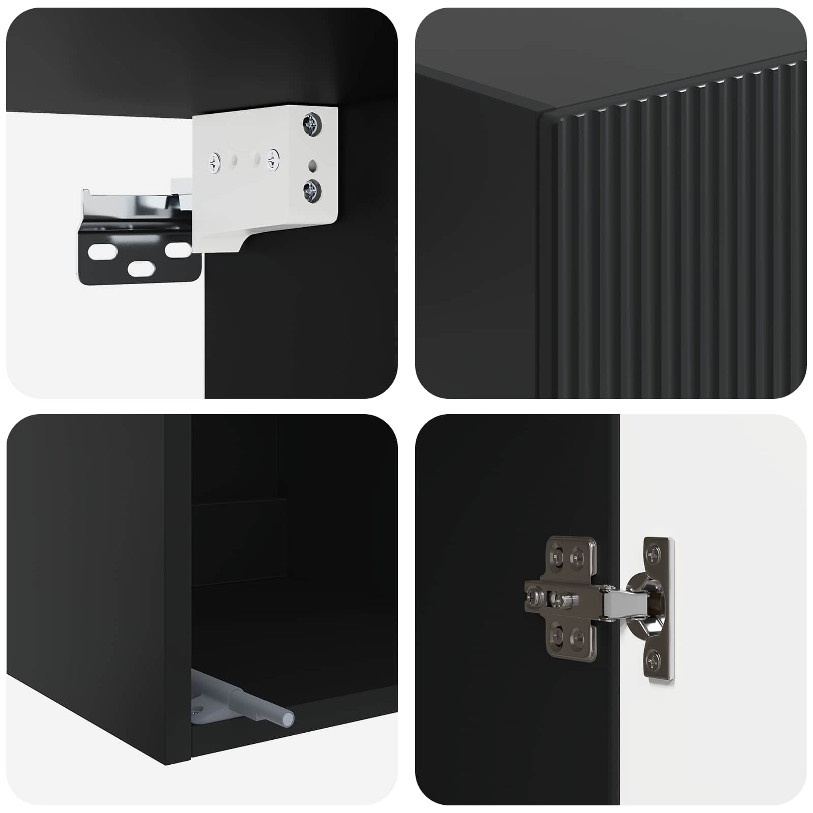 Wandschrank Schwarz 33 x 34,5 x 90 cm Holzwerkstoff