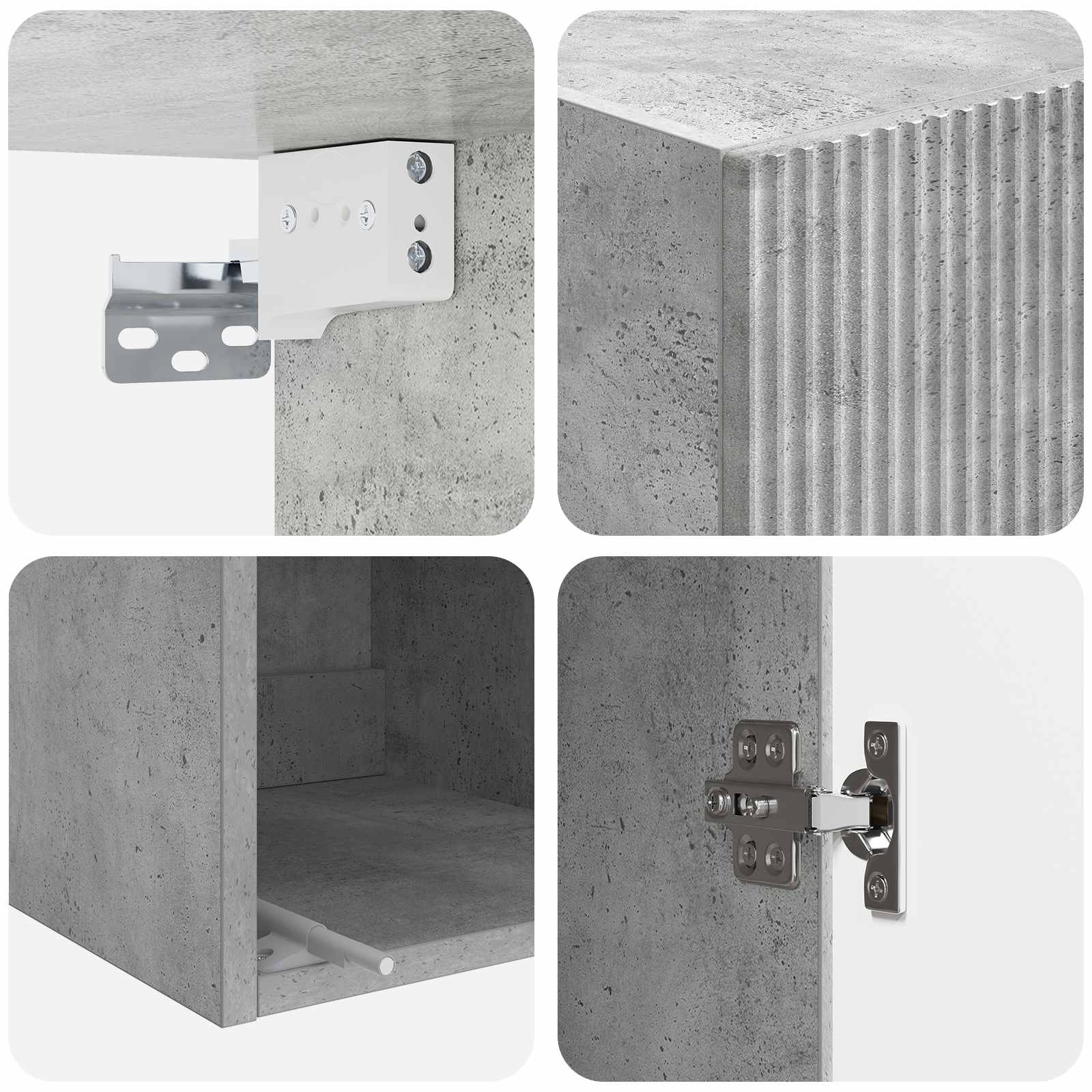 Wandschrank Betongrau 33 x 34,5 x 90 cm Holzwerkstoff