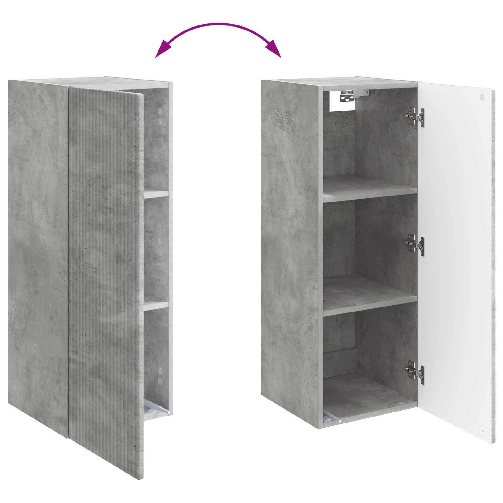 Wandschrank Betongrau 33 x 34,5 x 90 cm Holzwerkstoff