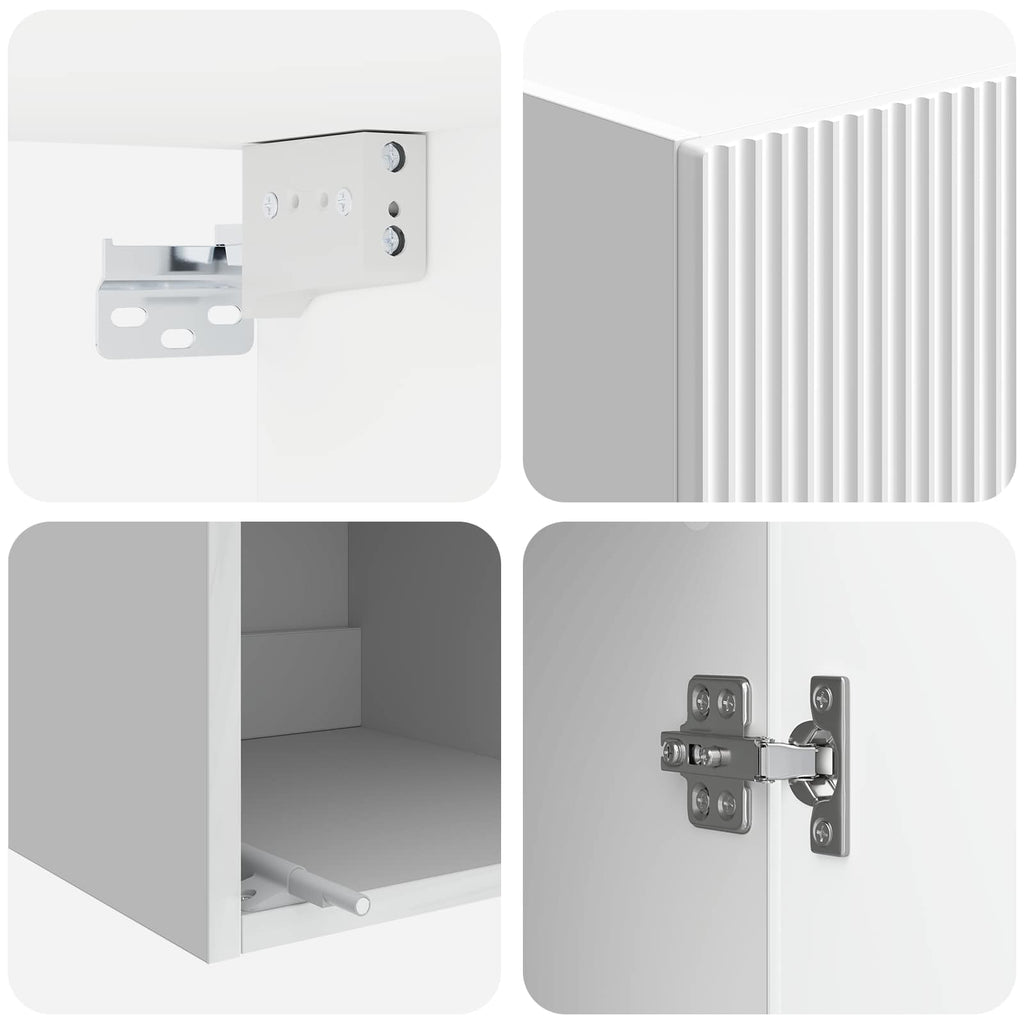 Wandschrank Hochglanz Weiß 33 x 34,5 x 90 cm Holzwerkstoff