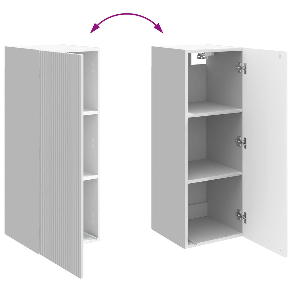 Wandschrank Hochglanz Weiß 33 x 34,5 x 90 cm Holzwerkstoff