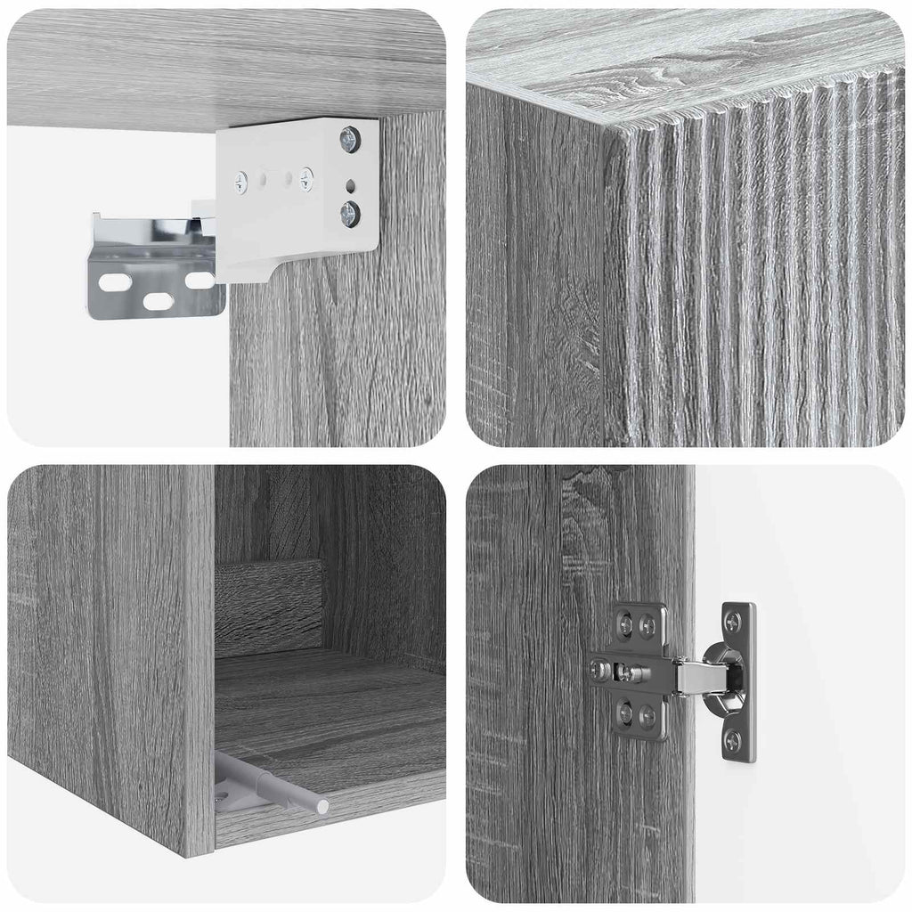 Wandschrank Grau Sonoma 33 x 34,5 x 90 cm Holzwerkstoff