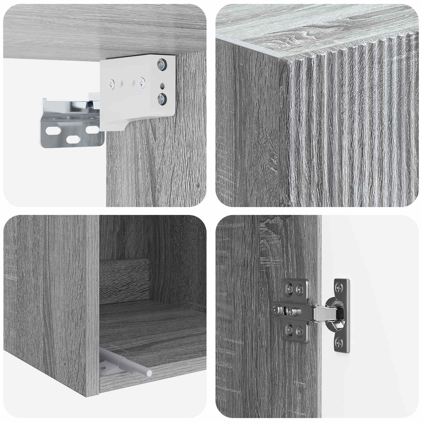 Wandschrank Grau Sonoma 33 x 34,5 x 90 cm Holzwerkstoff