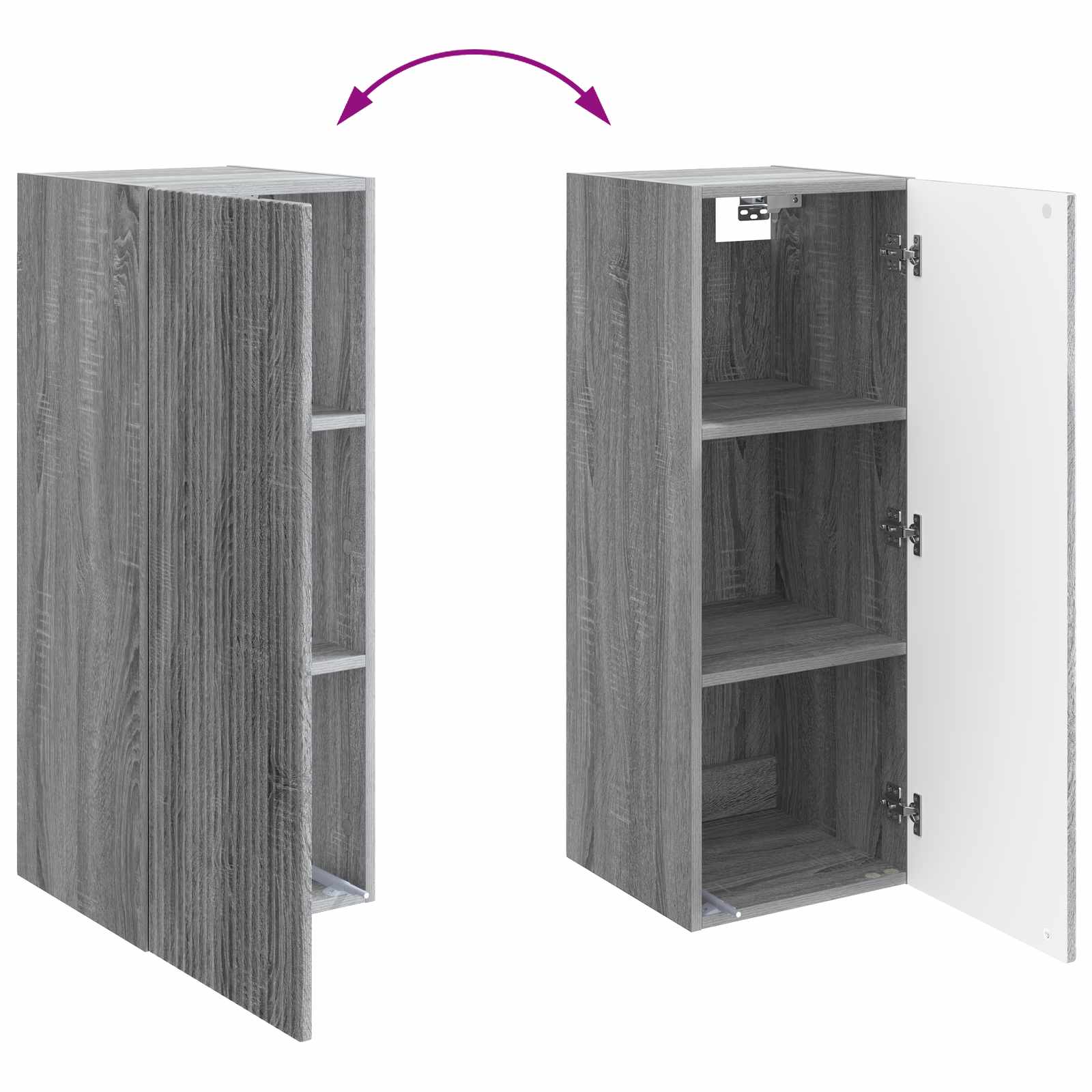 Wandschrank Grau Sonoma 33 x 34,5 x 90 cm Holzwerkstoff