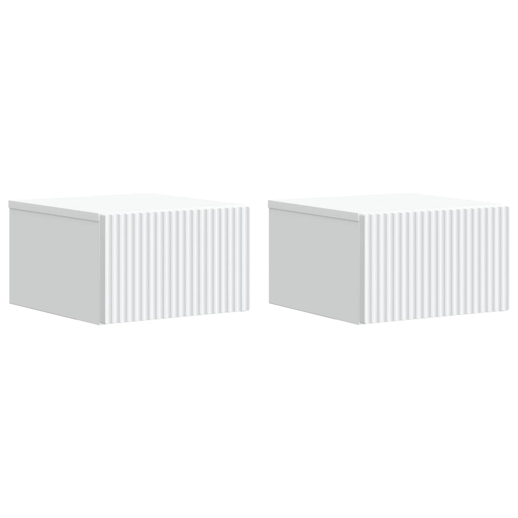 Wandmontierter Nachttisch 2 pcs Weiß 33 x 34,5 x 20 cm