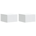 Wandmontierter Nachttisch 2 pcs Weiß 33 x 34,5 x 20 cm