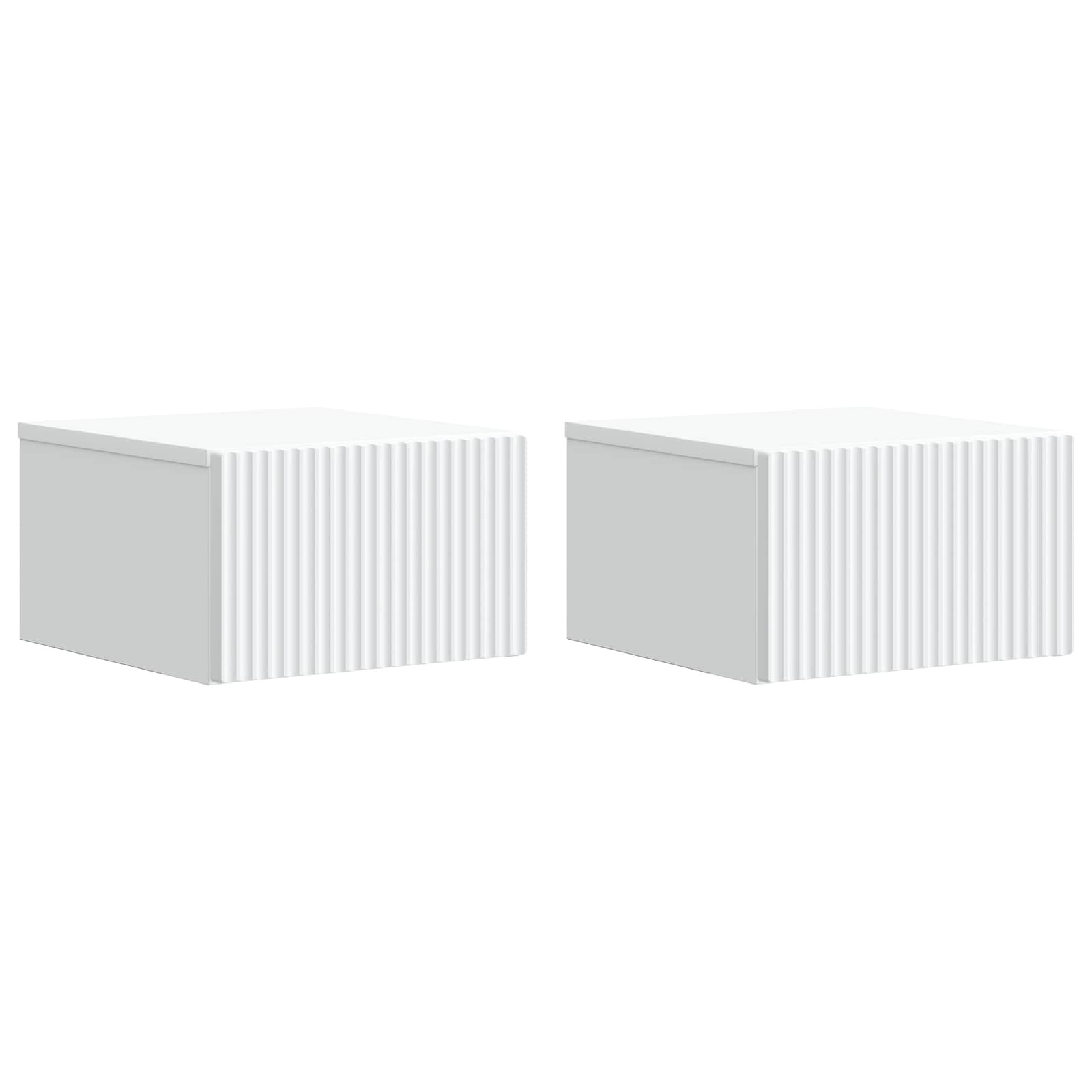 Wandmontierter Nachttisch 2 pcs Weiß 33 x 34,5 x 20 cm