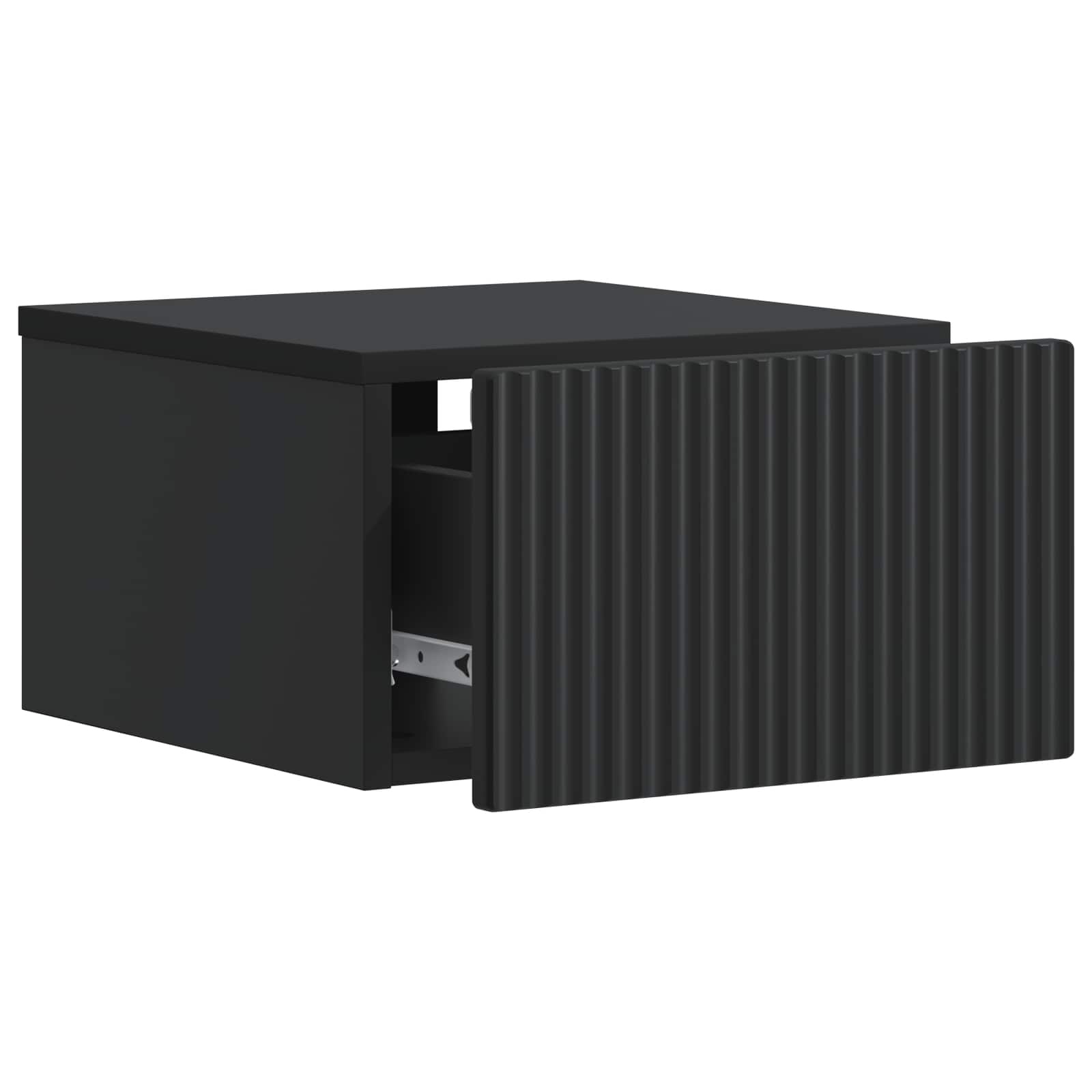 Wandmontierter Nachttisch Schwarz 33 x 34,5 x 20 cm