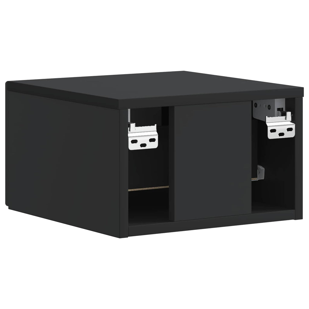 Wandmontierter Nachttisch Schwarz 33 x 34,5 x 20 cm