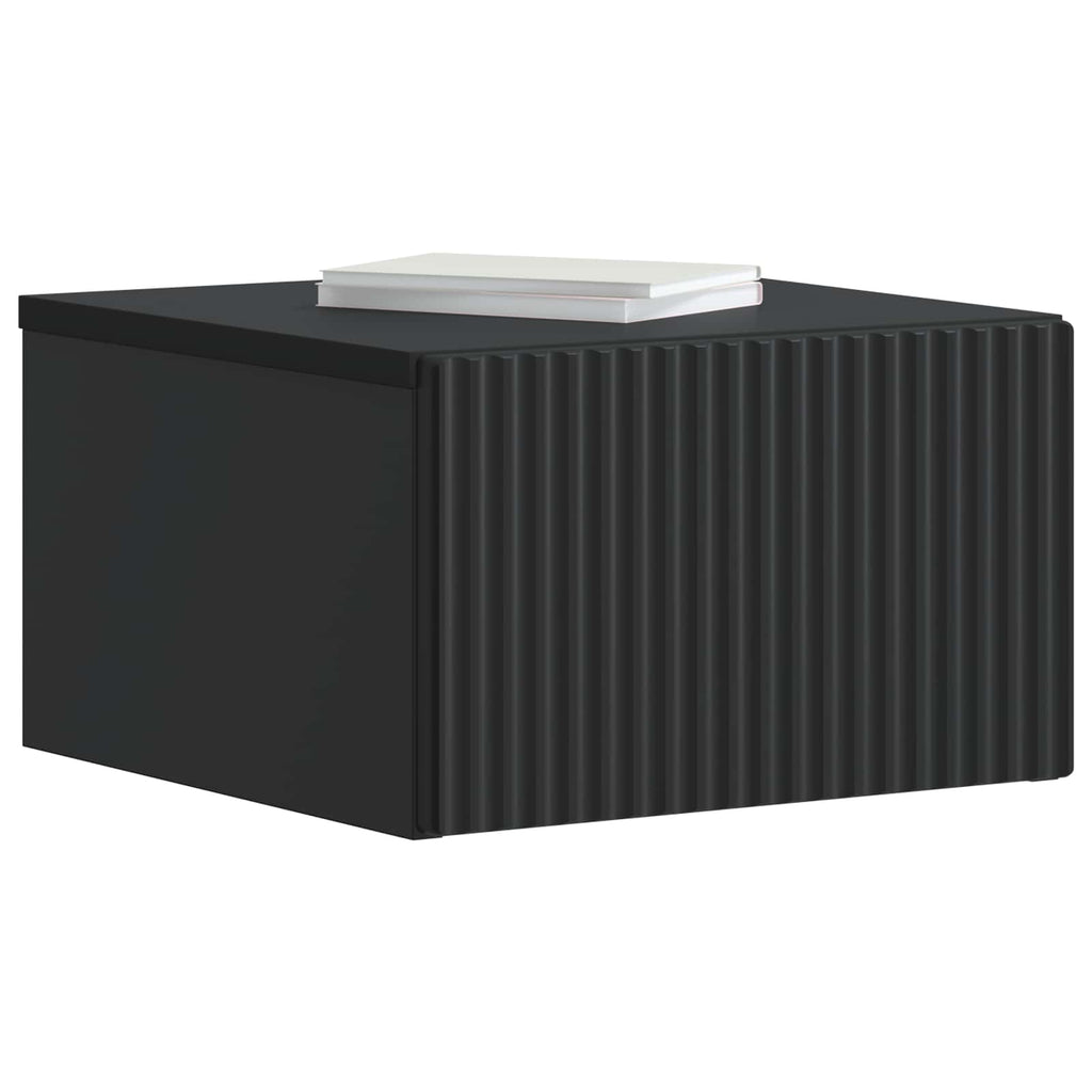Wandmontierter Nachttisch Schwarz 33 x 34,5 x 20 cm