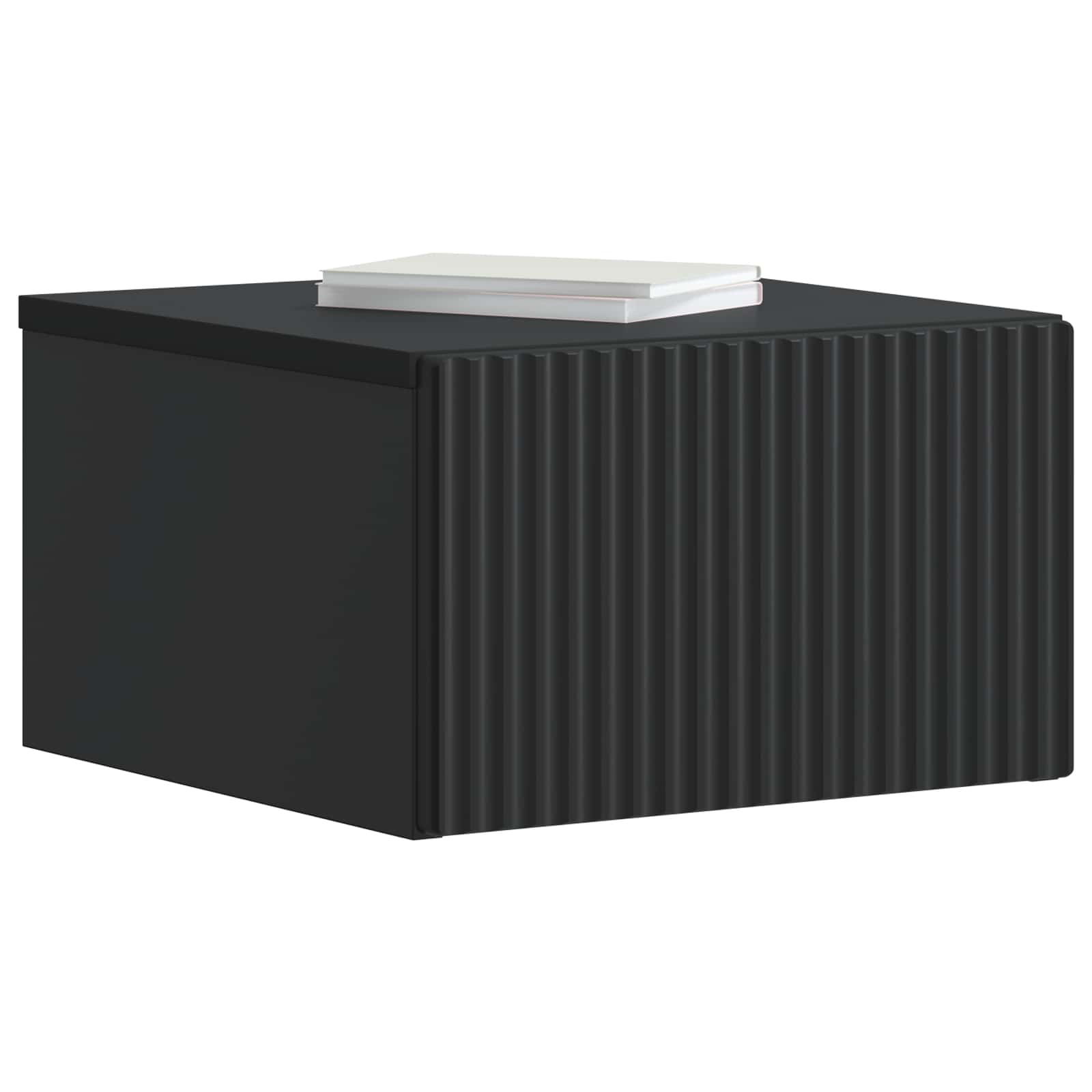 Wandmontierter Nachttisch Schwarz 33 x 34,5 x 20 cm