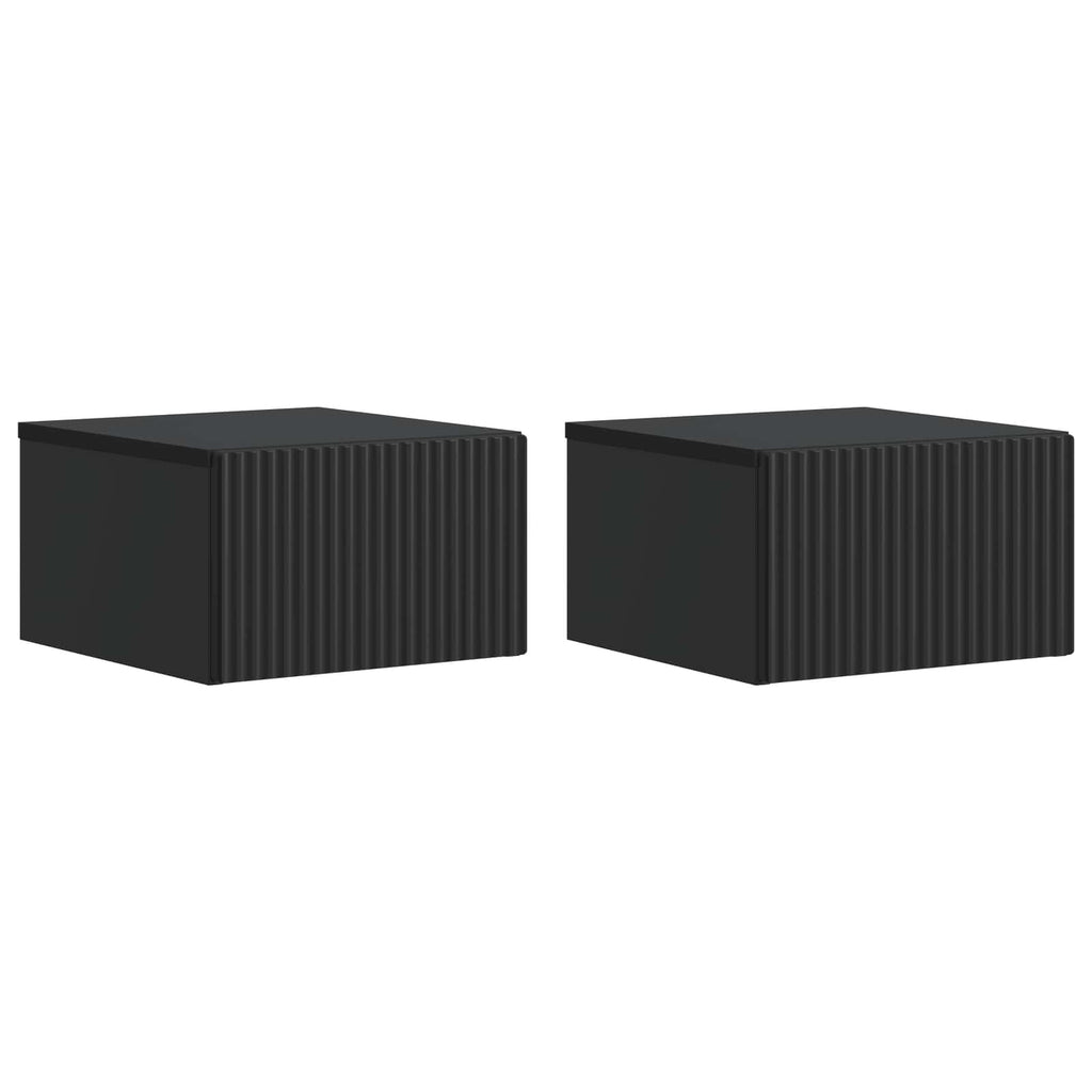 Wandmontierter Nachttisch 2 pcs Schwarz 33 x 34,5 x 20 cm