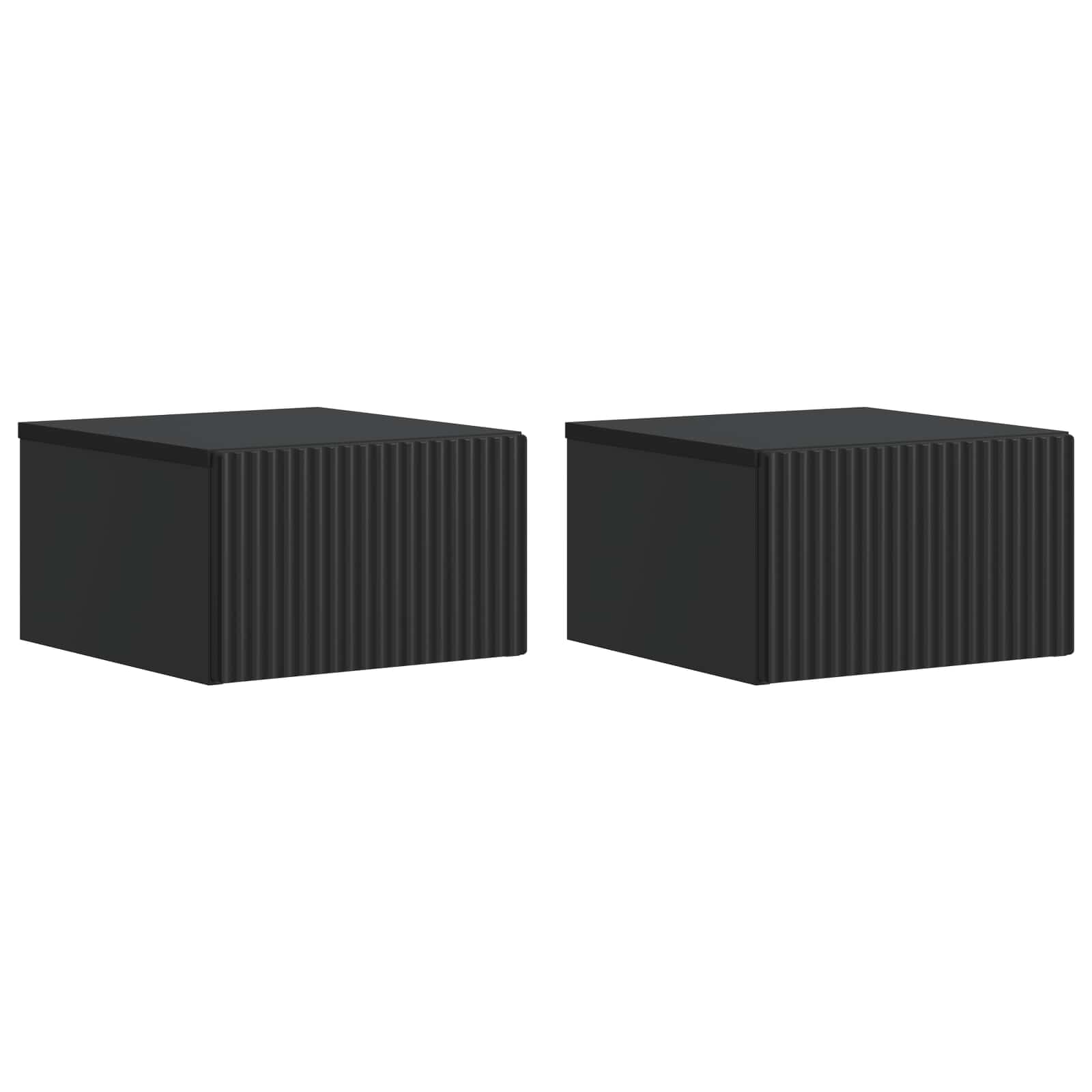 Wandmontierter Nachttisch 2 pcs Schwarz 33 x 34,5 x 20 cm