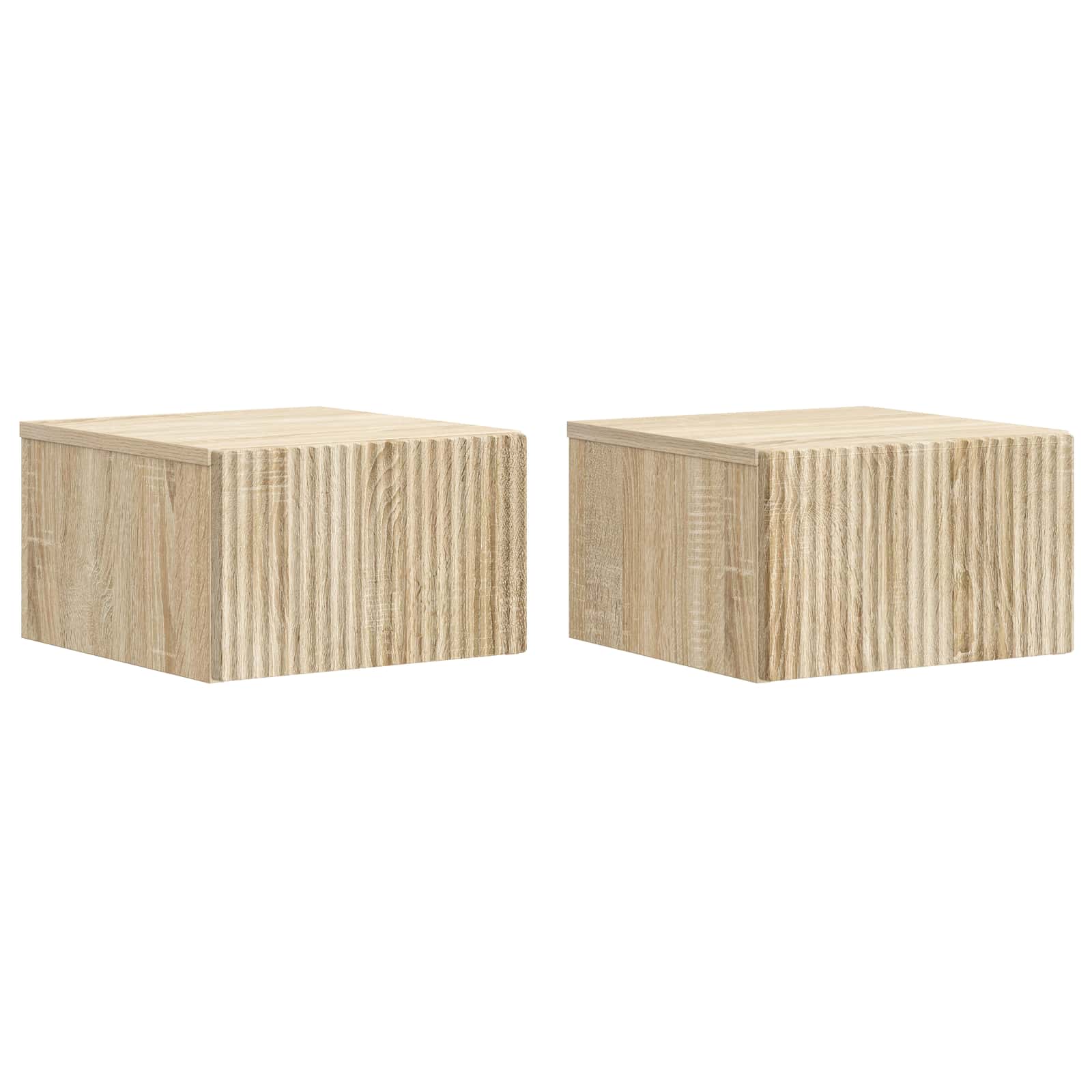 Wandmontierter Nachttisch 2 pcs Sonoma-Eiche 33 x 34,5 x 20 cm