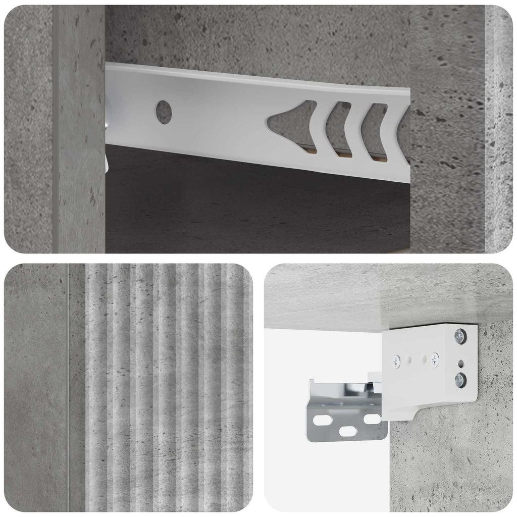 Wandmontierter Nachttisch Betongrau 33 x 34,5 x 20 cm