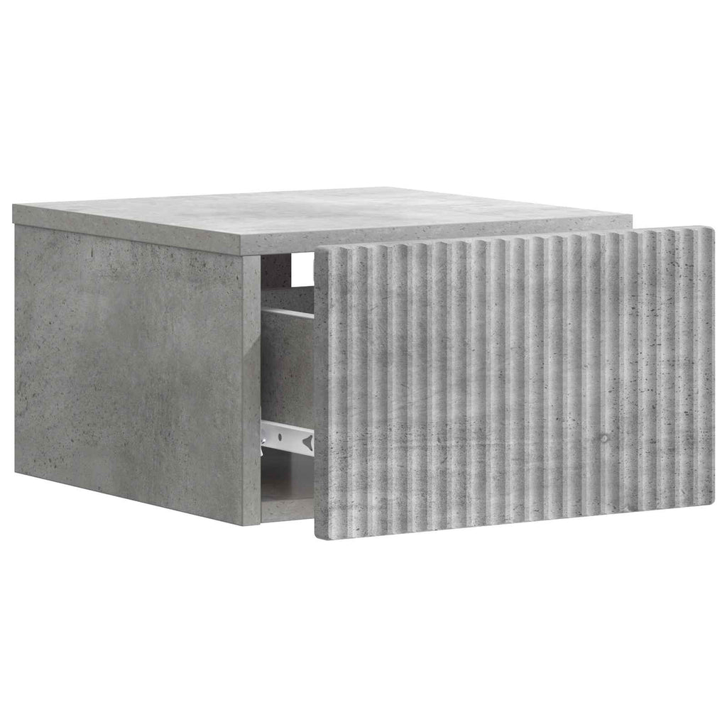 Wandmontierter Nachttisch Betongrau 33 x 34,5 x 20 cm